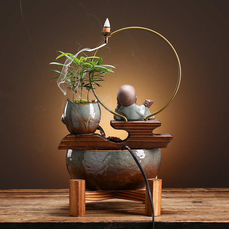 Ceramic Desktop Mini Aquarium – Sitting / Lying Styles – product view 1