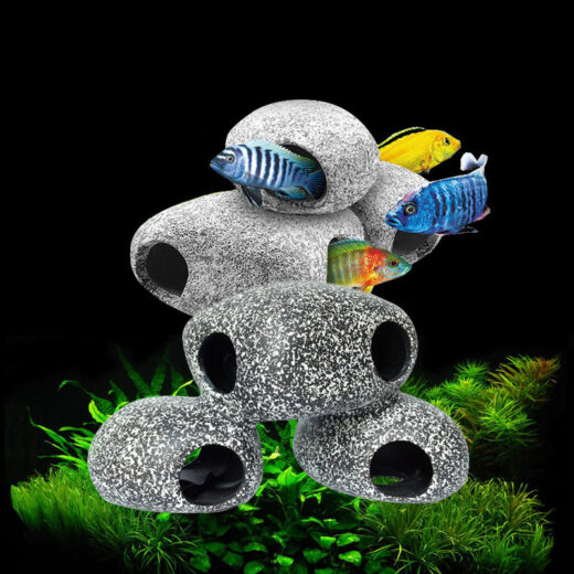 Ceramic Aquarium Shrimp Shelter Stone – 4 Sizes