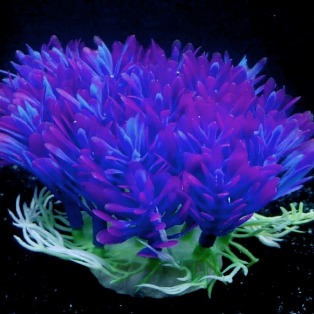 Blue Artificial Aquarium Plant Ornament – 10 cm – product view 2
