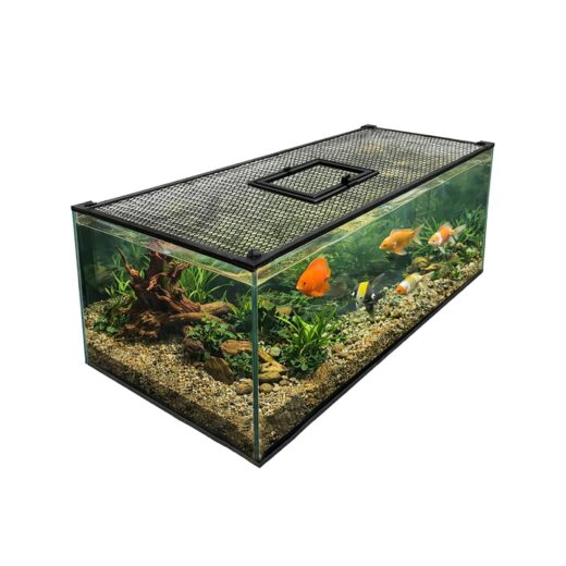 Magnetic Aquarium Lid Fish Tank Top Cover Hood Anti-Jumping Mesh Net For Fishs Tank Top Cover To Protect Fishes Jumping Out Of For Up To 40 Gallon Fish Tank