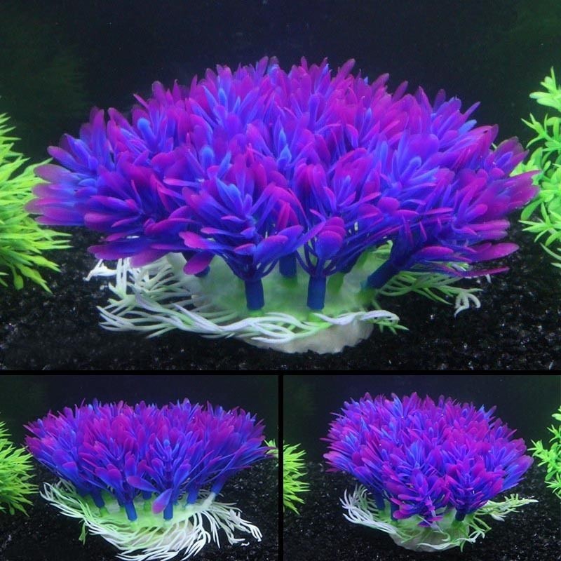 Blue Artificial Aquarium Plant Ornament – 10 cm – product view 7