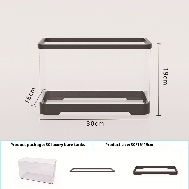 Transparent acrylic desktop fish tank view 3