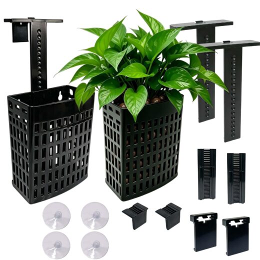 2 Pack Upgraded Aquarium Plant Holder, Adjustable Width And Height Hook Fish Tank Plant Holder With Suction Cup For Aquascape Decor