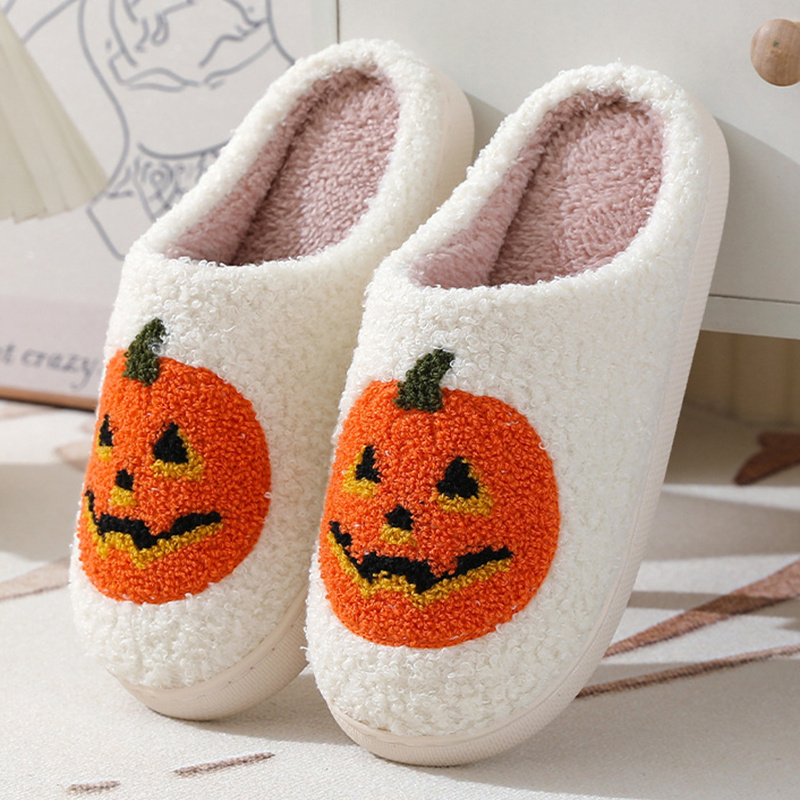 Halloween Pumpkin Cartoon Slippers Warm Winter Slippers Men And Women Couples Indoor House Shoes - Image 7