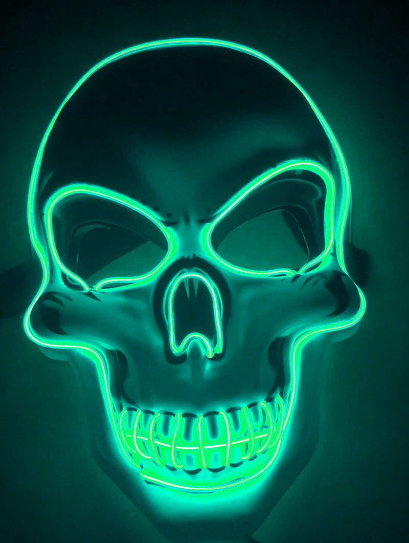 Halloween Skeleton Mask LED Glow Scary Mask - Image 3