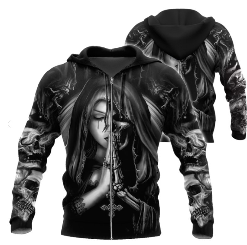 Halloween Skull Anime 3D Sweatshirt - Image 4