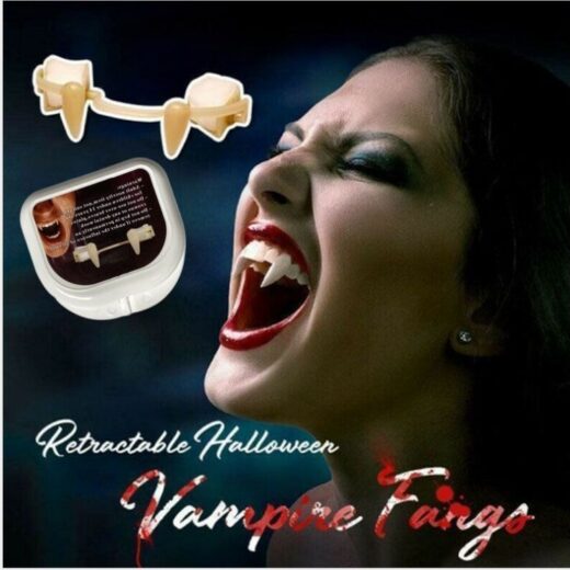Halloween Vampire Teeth Retractable Fangs Masquerade Party Horror Zombie Teeth Cosplay Costume Props