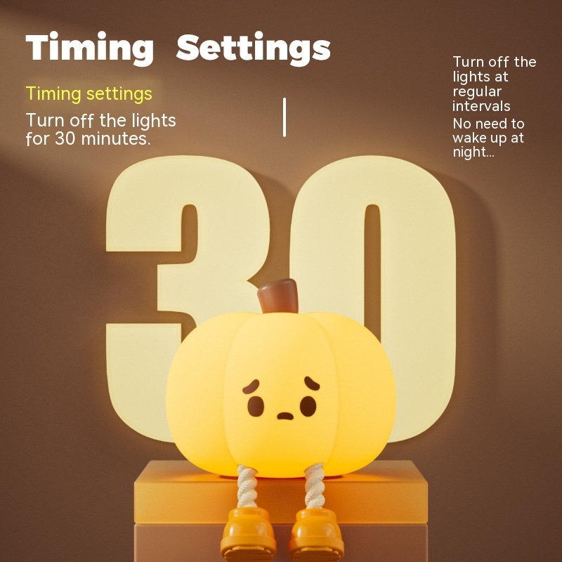 Pumpkin Lamp Small Night Lamp Halloween Silicone Pat Lamp Ambience Light - Image 10