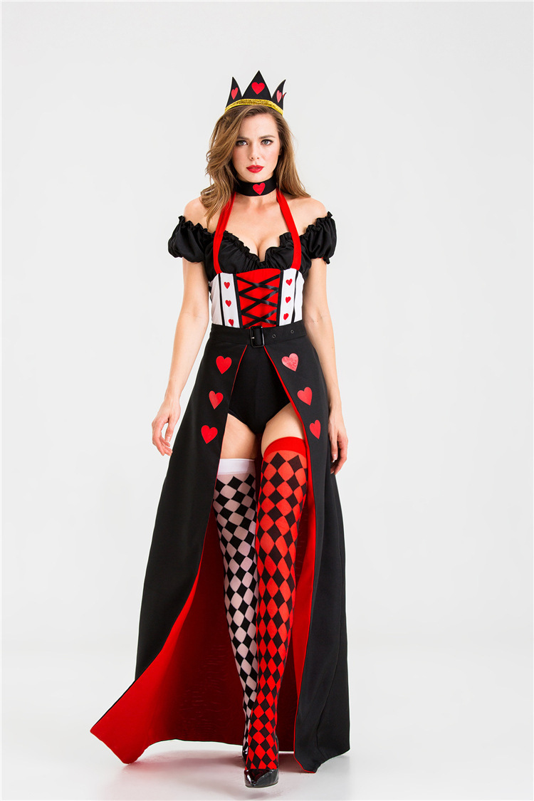 Queen Of Hearts Queen Dress Uniform Halloween Costume - Image 2