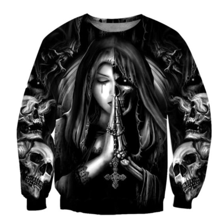 Halloween Skull Anime 3D Sweatshirt - Image 2