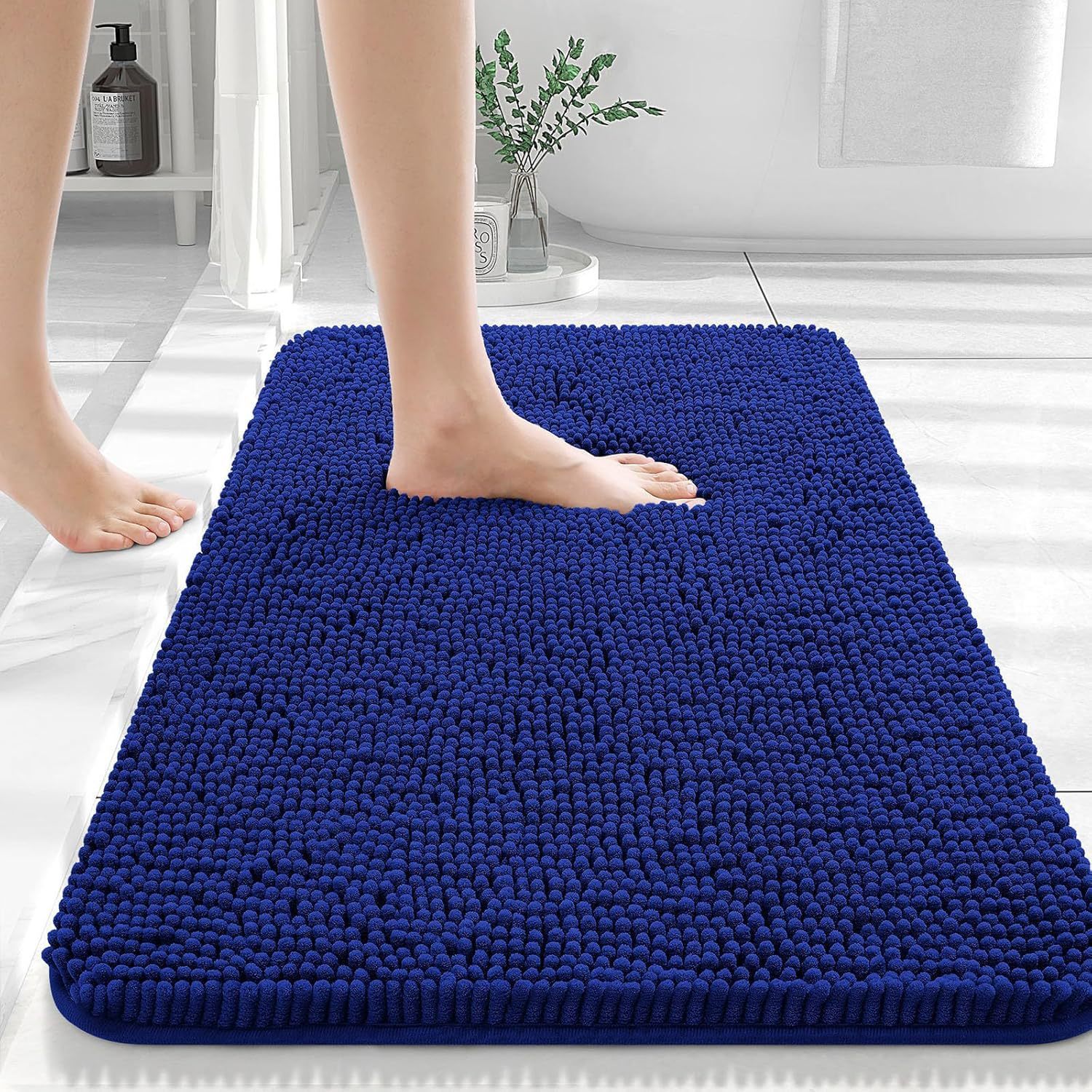 Long Wool Chenille Floor Mat Absorbent Carpet Plain Non-slip Bathroom Bedroom Pedal – product view 7
