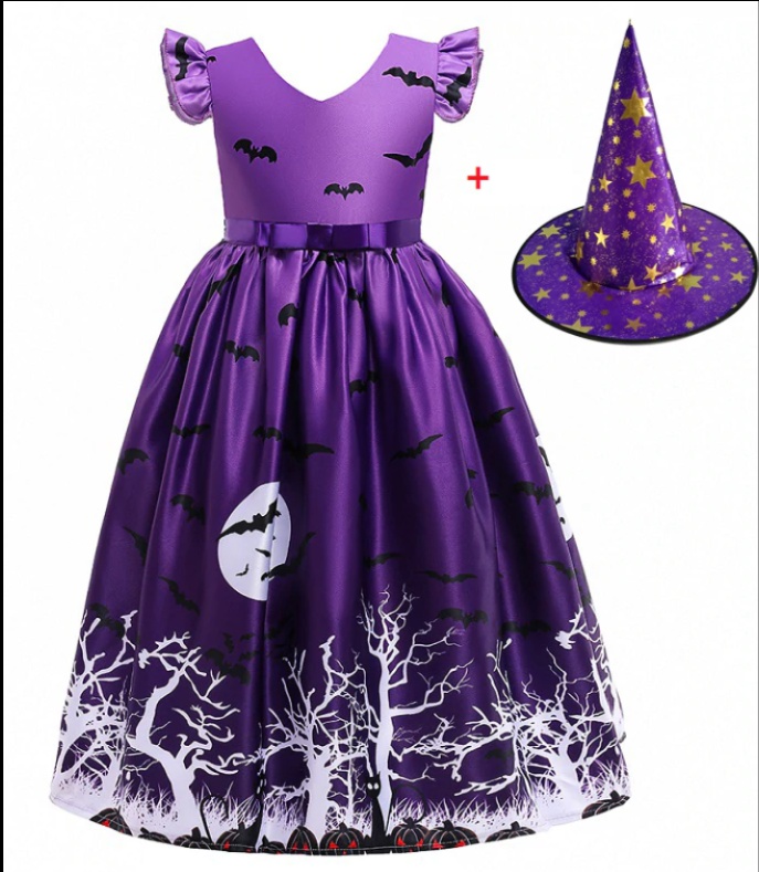 Halloween Princess Dress Halloween Printed Mesh – product view 6