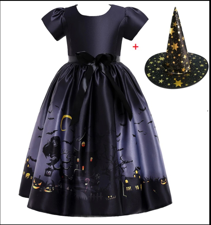 Halloween Princess Dress Halloween Printed Mesh – product view 5